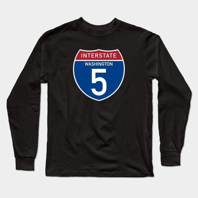 Interstate 5 - Washington Long Sleeve T-Shirt by Explore The Adventure